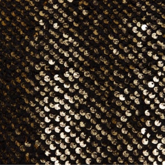 Zara oversized faux fur sequin bomber jacket black gold medium - Picture 3 of 12